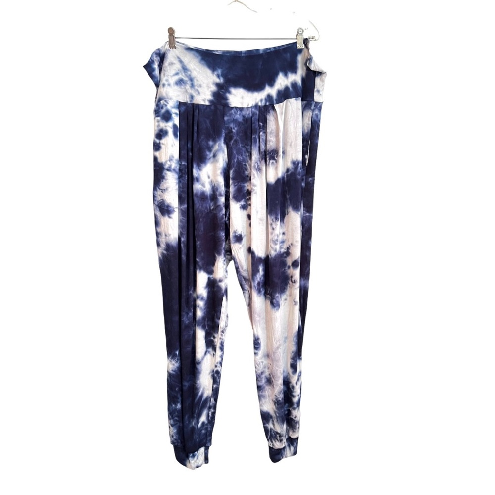Macys White Mark Women’s Harem Pants Size 3x Blue & White Tie-Dye High Rise